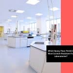 Modern laboratory featuring a scratch-resistant epoxy floor finish to enhance durability and safety.