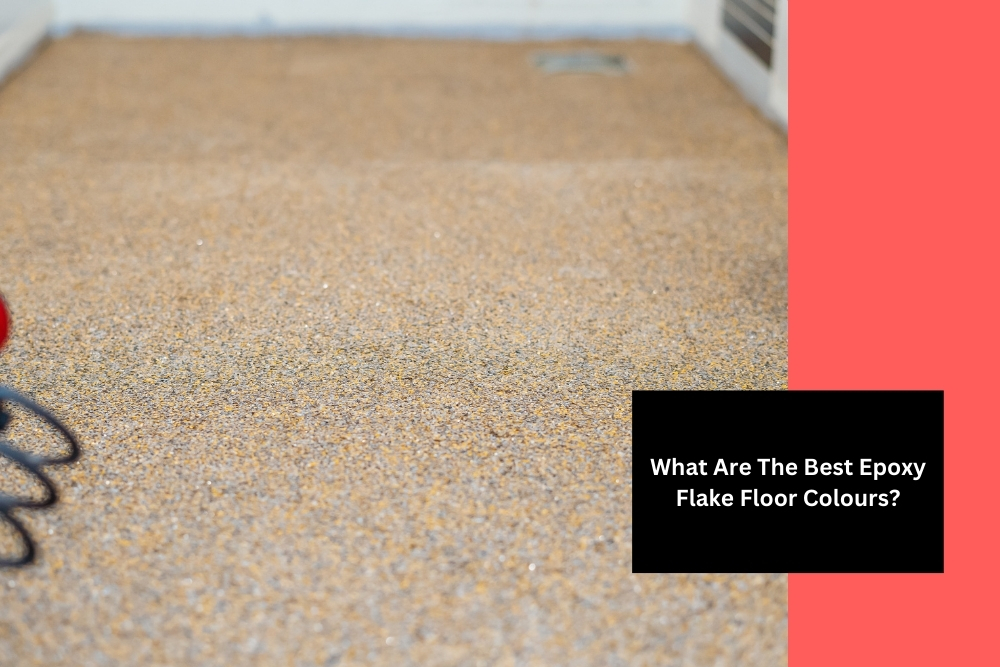 An epoxy flake floor with a speckled finish, showcasing popular epoxy flake floor colours for a durable and stylish surface.