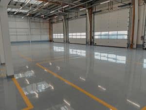 Image of durable epoxy floor coating, showcasing its long lifespan and resistance to wear and tear.