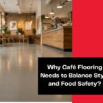 Seamless epoxy flooring in a modern café